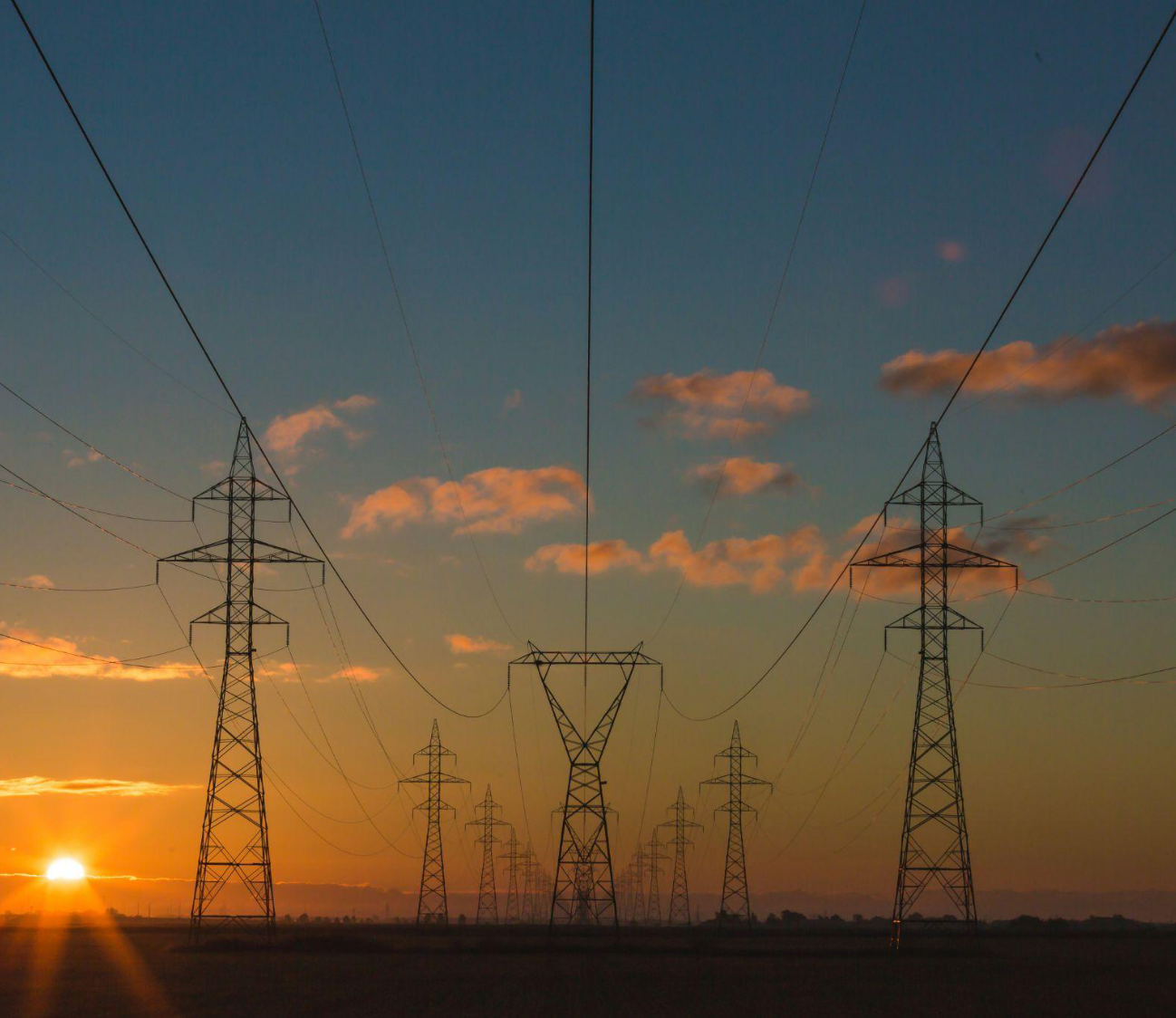 Power Lines at Sunset